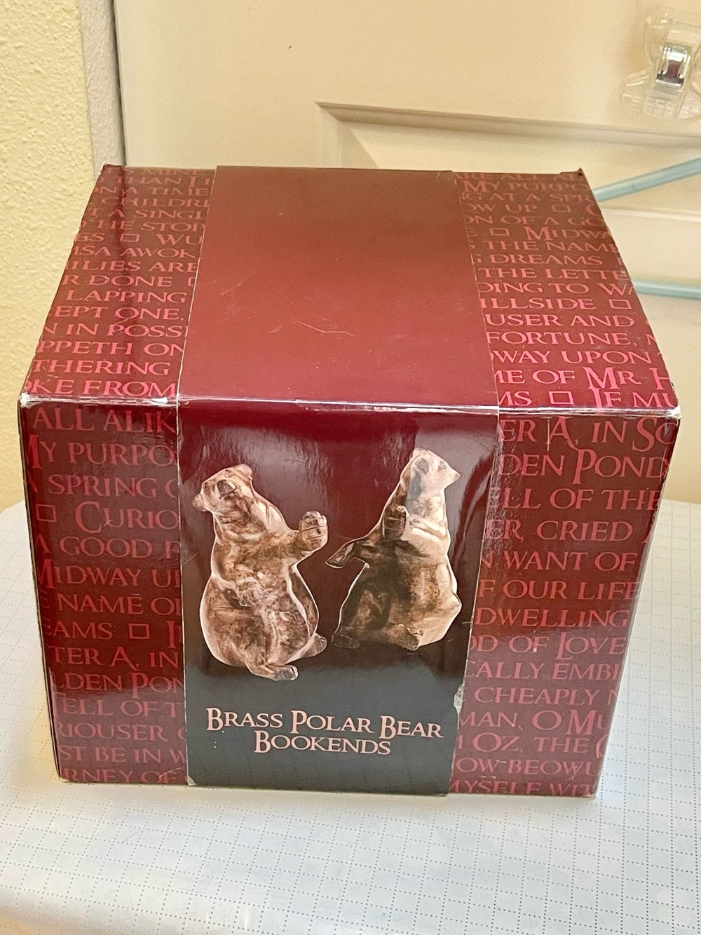 Brand new in box brass polar bear bookends